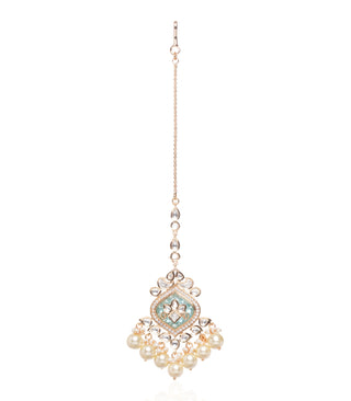Preeti Mohan-Mint Kundan Choker Necklace Set-INDIASPOPUP.COM