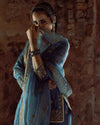 Megha & Jigar-Dusty Blue Embroidered Sharara Set-INDIASPOPUP.COM