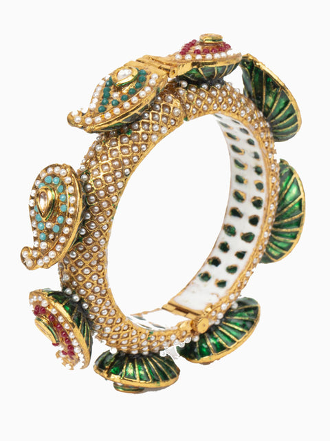Tizora-Multi-Colour Rajwada Pacheli Bangles-INDIASPOPUP.COM