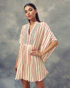 Bhumika Sharma-Ivory Nukta Print Embroidered Kaftan Dress-INDIASPOPUP.COM