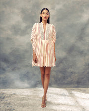 Bhumika Sharma-Ivory Nukta Print Embroidered Kaftan Dress-INDIASPOPUP.COM