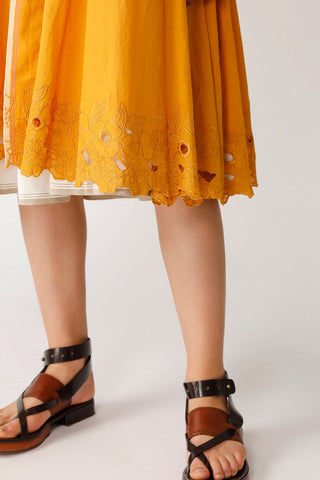 Payal Pratap-Mustard Embroidered Overlay-INDIASPOPUP.COM