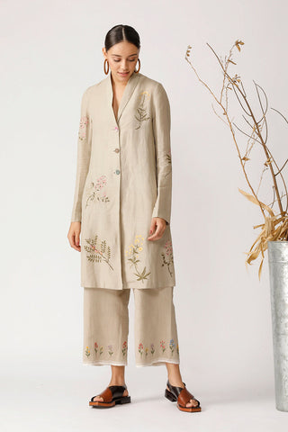 Payal Pratap-Beige Holly Embroidered Jacket-INDIASPOPUP.COM