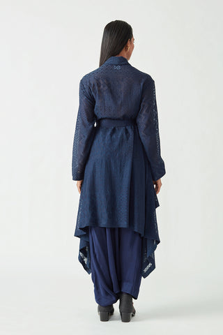 Payal Pratap-Navy Antonio Embroidered Overlay-INDIASPOPUP.COM