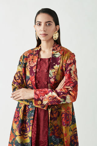 Payal Pratap-Multicolor Kristin Embellished Printed Jacket-INDIASPOPUP.COM