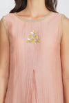 Devyani Mehrotra-Pink Sequin Flower Asymmetrical Tunic Set-INDIASPOPUP.COM