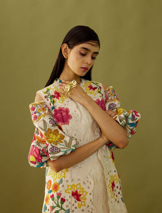 Chandrima-Ivory Cutwork Jacket-INDIASPOPUP.COM