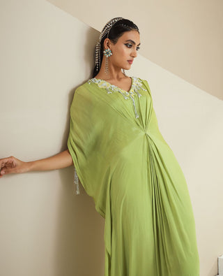 Green Embroidered Kaftan