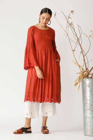 Payal Pratap-Red Pleated Tunic And Trousers-INDIASPOPUP.COM