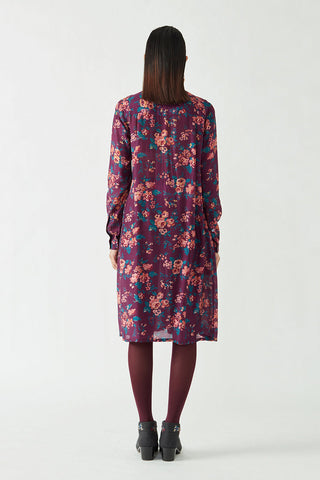 Payal Pratap-Aubergine Layla Printed Dress-INDIASPOPUP.COM