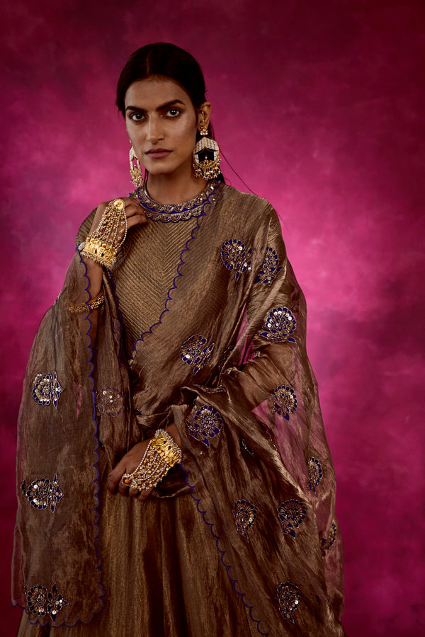 Vvani By Vani Vats-Mughal Botta Dupataa Anarkali Set-INDIASPOPUP.COM