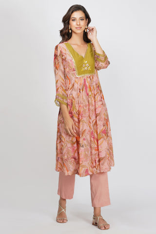 Devyani Mehrotra-Pink Sequin Flower Tunic Set-INDIASPOPUP.COM