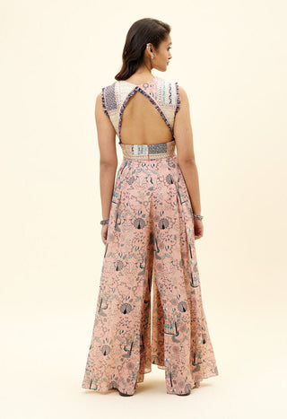 Sva By Sonam And Paras Modi-Pink Patchwork Jumpsuit-INDIASPOPUP.COM