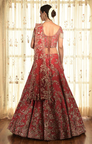 Dolly J-Red Eka Lea Zardozi Raw Silk Lehenga Set-INDIASPOPUP.COM