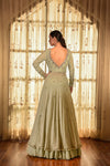 Dolly J-Mint Penny Wise Chiffon Kamdani Jacket Lehenga Set-INDIASPOPUP.COM