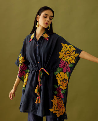 Chandrima-Indigo Kaftan Shirt-INDIASPOPUP.COM