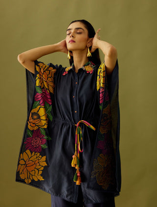 Chandrima-Indigo Kaftan Shirt-INDIASPOPUP.COM