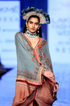 Rajdeep Ranawat-Coral Draped Kaftan Dress With Pants-INDIASPOPUP.COM