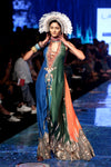 Rajdeep Ranawat-Mallard Green Silk Long Dress-INDIASPOPUP.COM