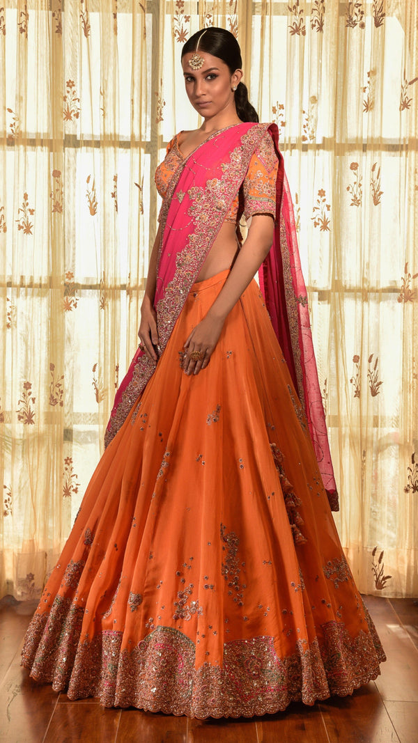Dolly J-Gold Dust Silk Organza Kalidar Lehenga Set-INDIASPOPUP.COM