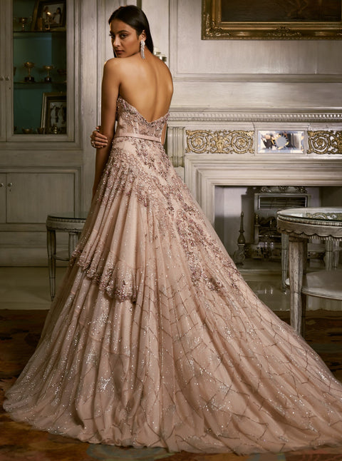 Dolly J-Blush Pink Switlana Gown-INDIASPOPUP.COM