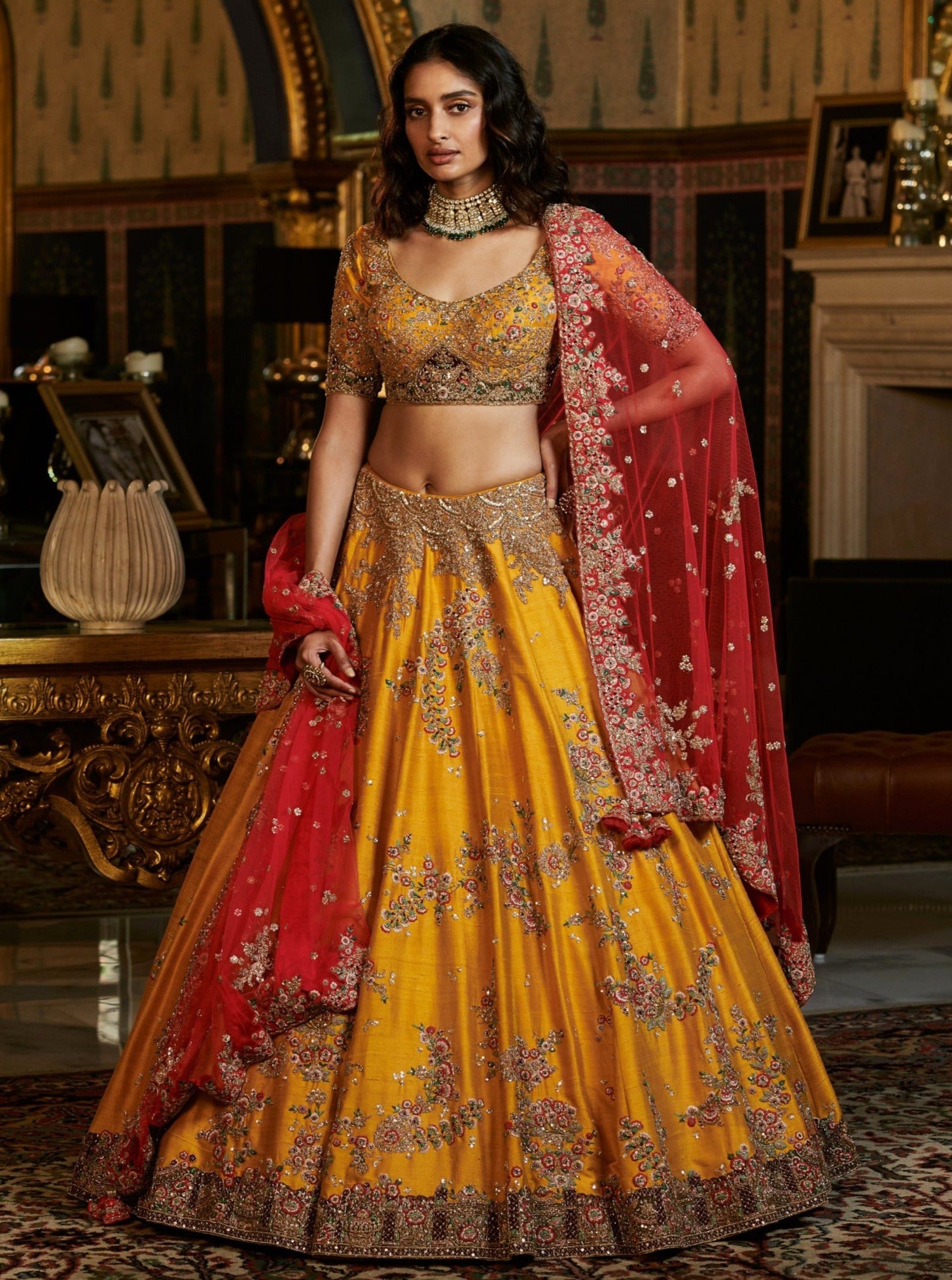 Dolly J Yellow Nyraa Bridal Lehenga Set