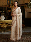 Dolly J-Ivory & Gold Bershka Kamdani Sari Set-INDIASPOPUP.COM