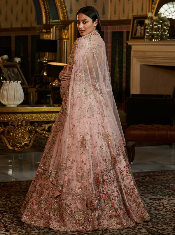 Dolly J-Powder Pink Ekra Kalidaar Set-INDIASPOPUP.COM
