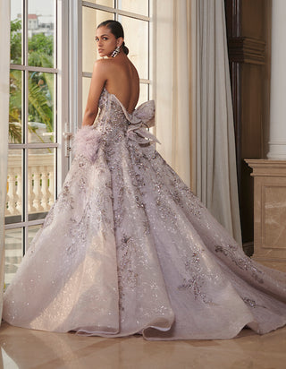 Dolly J-Estelle Pale Mauve Tulle Bridal Gown-INDIASPOPUP.COM