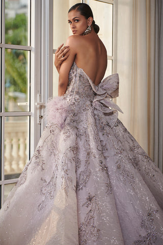 Dolly J-Estelle Pale Mauve Tulle Bridal Gown-INDIASPOPUP.COM