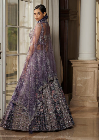 Dolly J-Soft Humor Berry Blue Bridal Lehenga Set-INDIASPOPUP.COM