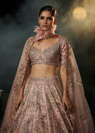 Dolly J-Maira Rose Ombre Raw Silk Bridal Lehenga Set-INDIASPOPUP.COM