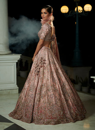 Dolly J-Maira Rose Ombre Raw Silk Bridal Lehenga Set-INDIASPOPUP.COM