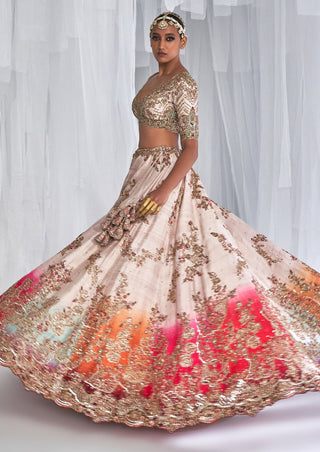 Dolly J-Jasmine Beige Ombre Bridal Lehenga Set-INDIASPOPUP.COM