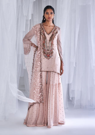 Dolly J-Ubika Pink Chiffon Sharara Set-INDIASPOPUP.COM