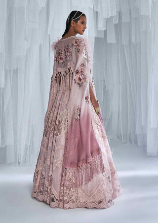 Dolly J-Harini Pink Chantilly Lehenga Cape Set-INDIASPOPUP.COM