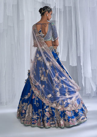 Dolly J-Daffodil Blue Bridal Lehenga Set-INDIASPOPUP.COM