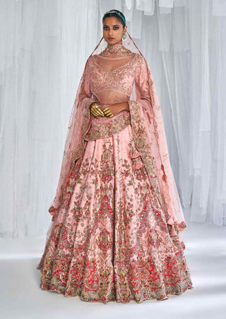 Dolly J-Hazel Peachy Pink Bridal Lehenga Set-INDIASPOPUP.COM