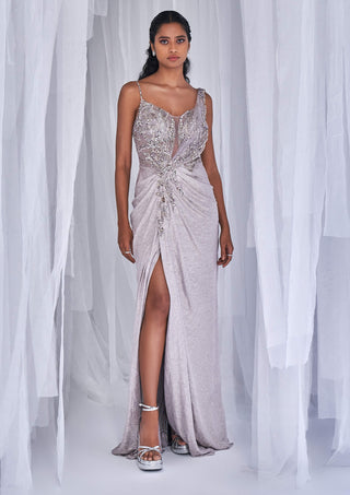 Dolly J-Mellow Poetry Drape Gown-INDIASPOPUP.COM