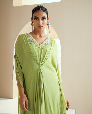 Green Embroidered Kaftan