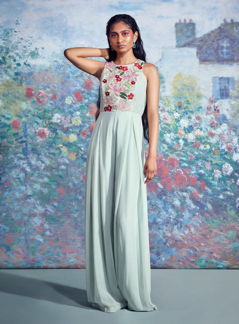 Taavare-Ice Blue Embroidered Jumpsuit-INDIASPOPUP.COM