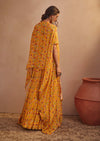 Aneesh Agarwaal-Yellow Floral Cape Skirt Set-INDIASPOPUP.COM