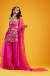 Aayushi Maniar-Pink Tunic Palazzo Set-INDIASPOPUP.COM