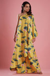 Aayushi Maniar-Yellow Printed Cape Set-INDIASPOPUP.COM