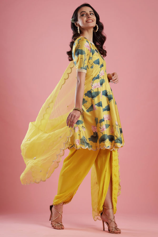 Aayushi Maniar-Yellow Short Tunic Set-INDIASPOPUP.COM