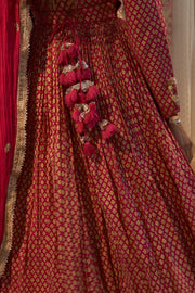 Rani Pink Anarkali Set With Belt