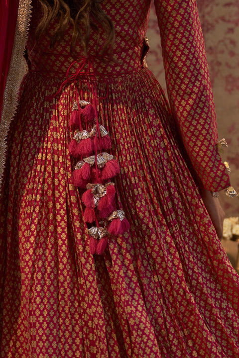 Rani Pink Anarkali Set With Belt