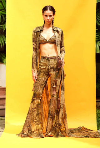 Nikita Mhaisalkar-Green Python Print Pants And Jacket-INDIASPOPUP.COM