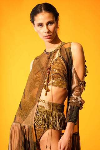 Nikita Mhaisalkar-Tropical Brown Cape-INDIASPOPUP.COM