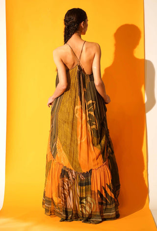 Nikita Mhaisalkar-Tropical Mustard Print Maxi-INDIASPOPUP.COM